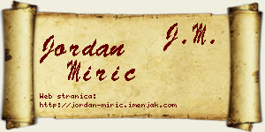Jordan Mirić vizit kartica